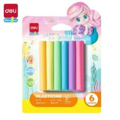 DELI GENIUS PLASTICINE 6 COLOURS