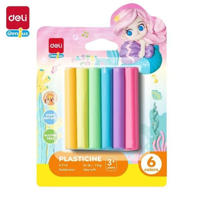 DELI GENIUS PLASTICINE 6 COLOURS — image 1