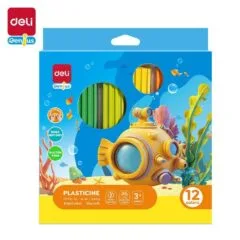 DELI GENIUS PLASTICINE 12 COLOURS