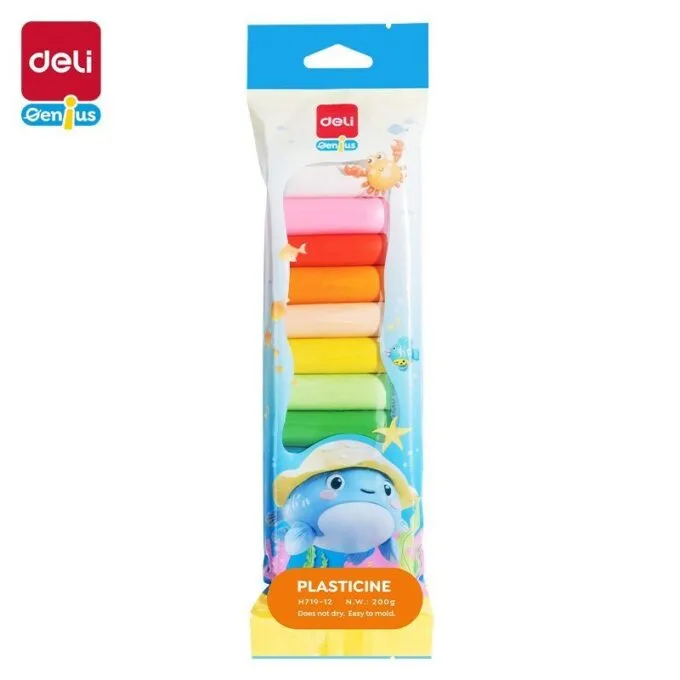 DELI GENIUS PLASTICINE 12 COLOURS — image 1