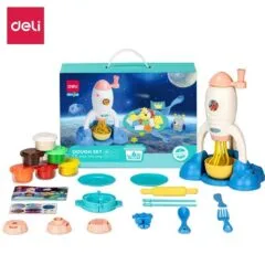 DELI GENIUS DOUGH SET 6 COLOURS WITH 19 ACCESSORIES ASSORTED