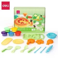 DELI GENIUS DOUGH SET 6 COLOURS WITH 14 ACCESSORIES ASSORTED