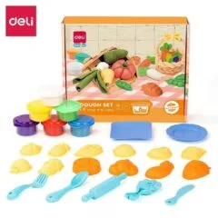 DELI GENIUS DOUGH SET 6 COLOURS WITH 19 ACCESSORIES ASSORTED