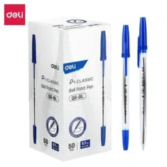 DELI BALL POINT PEN 0.7MM BLUE (PACK OF 50 PENS)