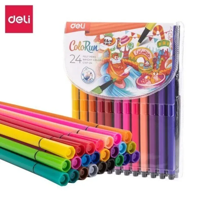 DELI 24 COLORS HEXAGONAL FELT PEN — image 1