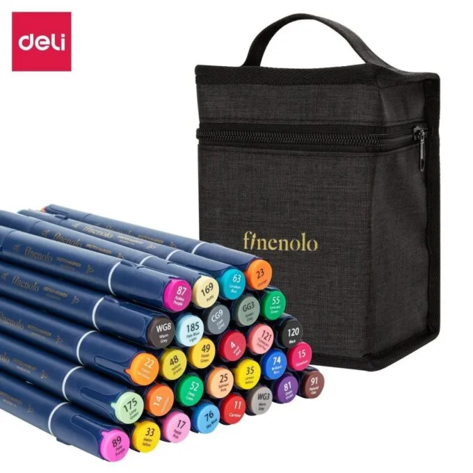 DELI FINENOLO TWIN SKETCH MARKERS 40 COLOURS BAG SET — image 1