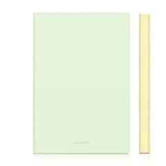 DELI LEATHER COVER SQUARED NOTEBOOK A5 96 SHEETS - GREEN