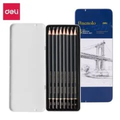 DELI SKETCHING PENCILS 8 PCS TIN SET (2H,H,HB,B,2B,4B,6B,8B)