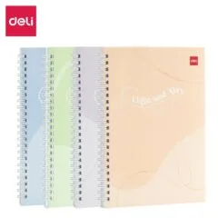 DELI SPIRAL SOFT COVER RULED NOTEBOOK A5/60P-LINE - ASSORTED COLOURS (LIGHT & AIRY)