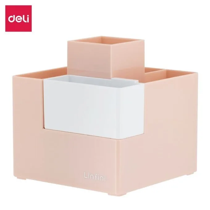 DELI LINFINI PEN HOLDER Φ120 x120 x 123MM - PINK — image 1