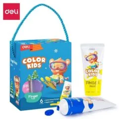 DELI FINGER PAINT 6 COLOURS BOX OF 6X75ML