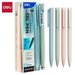 DELI GEL PEN RETRACTABLE 0.5MM BLUE-PINK-GREEN-GREY