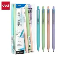 DELI GEL PEN RETRACTABLE 0.5MM BLUE-GREEN-ORANGE-PURPLE