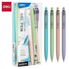 DELI GEL PEN RETRACTABLE 0.5MM BLUE-GREEN-ORANGE-PURPLE