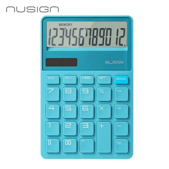 DELI NUSIGN CALCULATOR 12-DIGIT - BLUE — image 1
