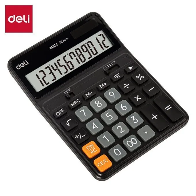 DELI DESKTOP CALCULATOR PLASTIC-12 DIGITS BLACK — image 1