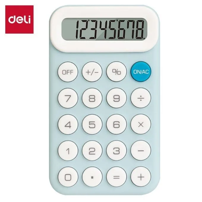 DELI HANDY CALCULATOR 8-DIGIT - LIGHT BLUE — image 1