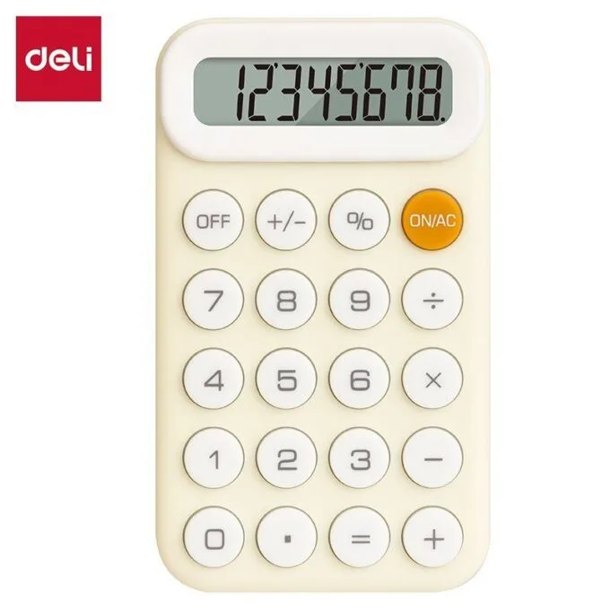 DELI HANDY CALCULATOR 8-DIGIT - YELLOW — image 1