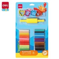 DELI GENIUS PLASTICINE 24C WITH 4 MOLDS AND 1 ROLLER