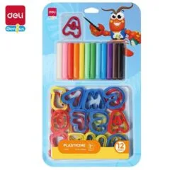 DELI GENIUS PLASTICINE 12C WITH 26 LETTERS MOLDS