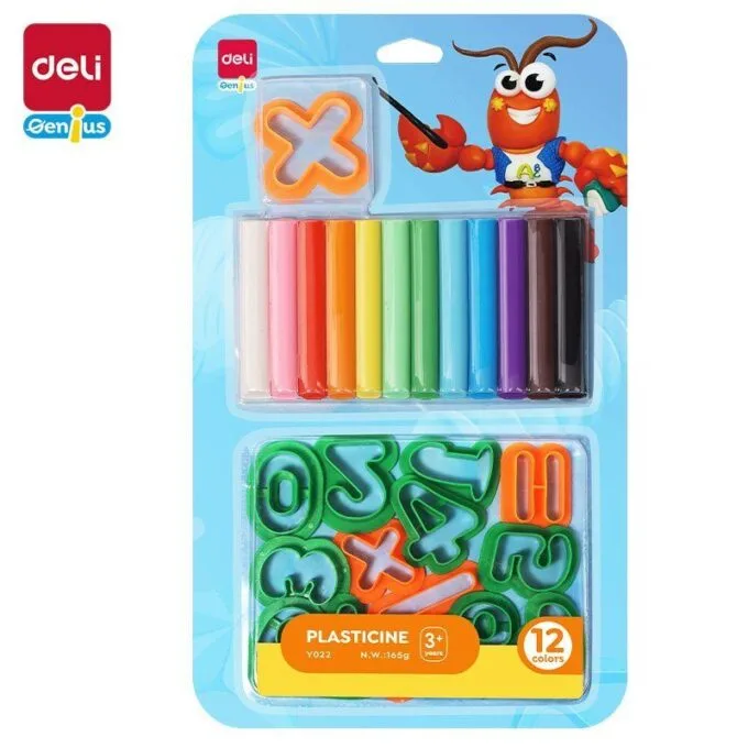 DELI GENIUS PLASTICINE 12C WITH 15 NUMBERS MOLDS — image 1