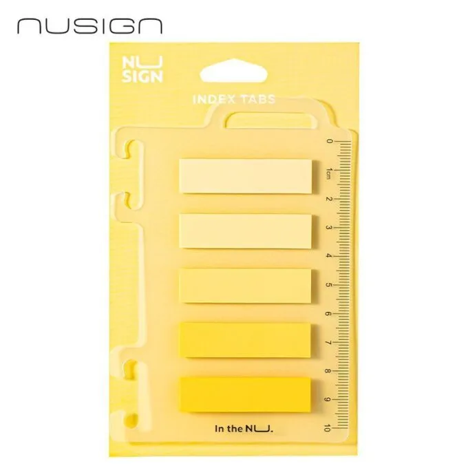 DELI NUSIGN STRIPS INDEX TABS 5 X 20 SHEETS PAD YELLOW — image 1