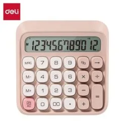 DELI DESKTOP CALCULATOR PLASTIC-12 DIGITS PINK