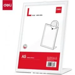 DELI MAGNETIC TABLE CARD FRAME 168X75X220MM WHITE