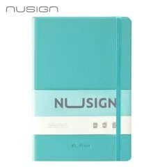DELI NUSIGN LEATHER COVER RULED NOTEBOOK A5 96 SHEETS - BLUE
