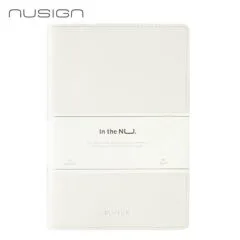 DELI NUSIGN LEATHER COVER RULED NOTEBOOK A5 96 SHEETS - WHITE
