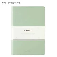 DELI NUSIGN LEATHER COVER RULED NOTEBOOK A5 96 SHEETS - GREEN