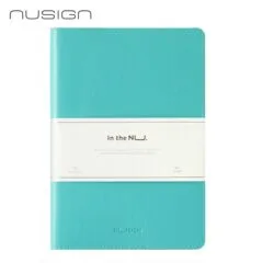 DELI NUSIGN LEATHER COVER RULED NOTEBOOK A5 96 SHEETS - BLUE