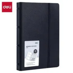 DELI BLACK REFILLABLE DISC FOAM PP BUSINESS CARD BOOK 180 CARDS