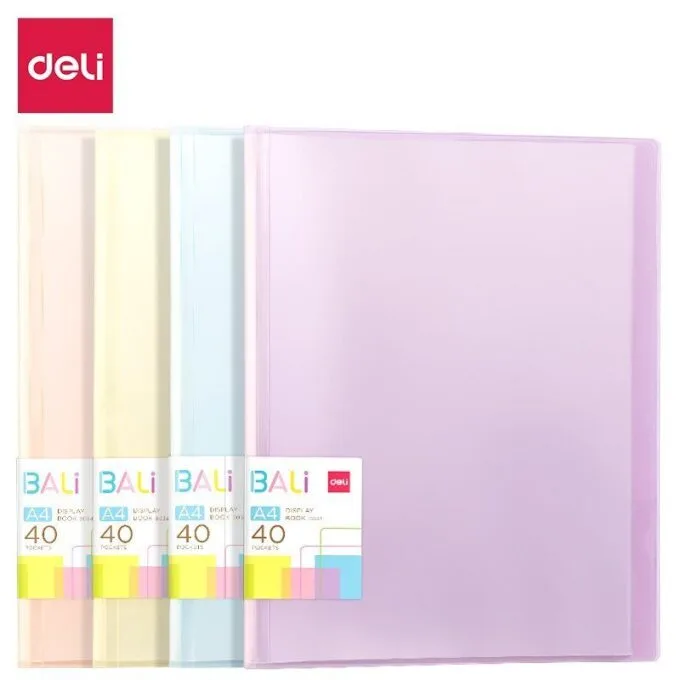 DELI DISPLAY BOOK A4 40P 4C (BLUE,YELLOW,PURPLE,RED) — image 1