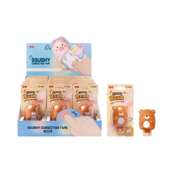 SQUISHY CORRECTION TAPE BEAR DESIGN 15PCS DISPLAY — image 1