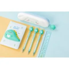 SQUISHY GEL INK ROLLER - BLUE - FINE TIP (0.5MM) DINOSAUR DESIGN 36PCS DISPLAY