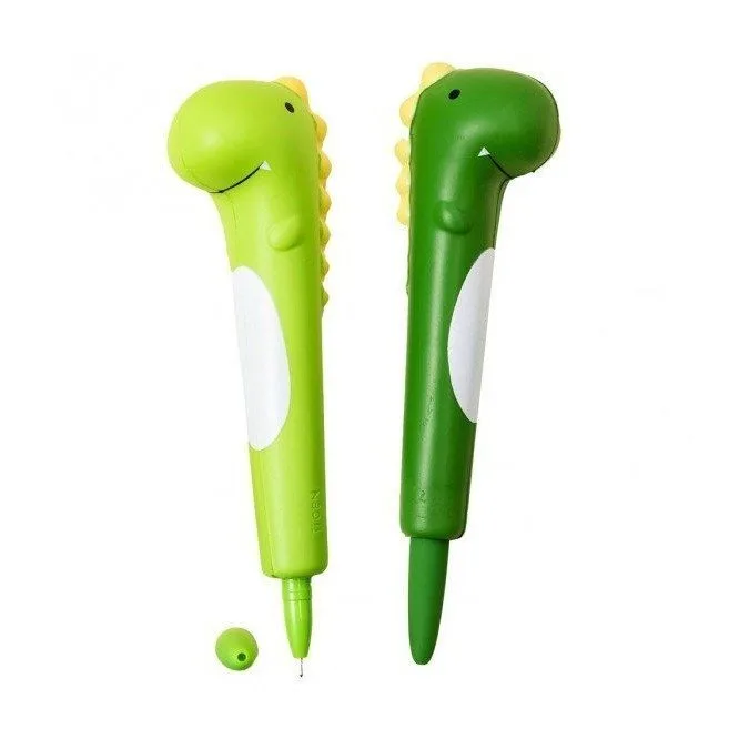SQUISHY GEL INK ROLLER - BLUE - FINE TIP (0.5MM) DINOSAUR DESIGN 36PCS DISPLAY — image 1