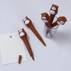 SQUISHY GEL INK ROLLER - BLUE - FINE TIP (0.5MM) BEAR DESIGN 36PCS DISPLAY