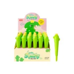 SQUISHY GEL INK ROLLER - BLUE - FINE TIP (0.5MM) CACTUS DESIGN 36PCS DISPLAY