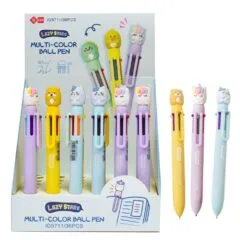 SQUISHY 6 COLOURS MULTICOLOUR BALL PEN 36PCS DISPLAY (UNICORN-DOG-CAT)