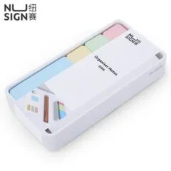 DELI NUSIGN LABEL PAD 24X72MM + 70X52MM WITH DESKTOP WHITE HOLDER/ORGANISER 15SHX10PADS