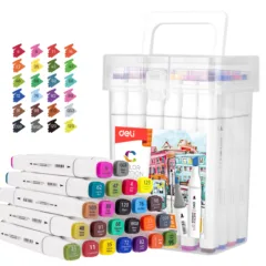 DELI TWIN SKETCH MARKERS 24 COLOURS BOX SET