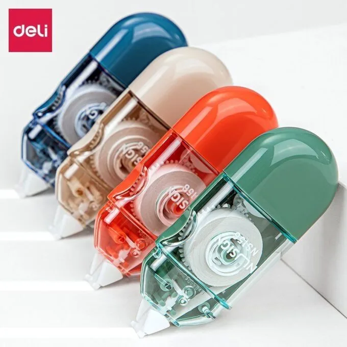 DELI NUSIGN CORRECTION TAPE W/CAP LONG 5MMX6M ASSORTED — image 1