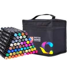 DELI TWIN SKETCH MARKERS 60 COLOURS BAG SET