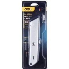 DELI ALUMINUM SOFT-TOUCH UTILITY CUTTER 19MM SILVER