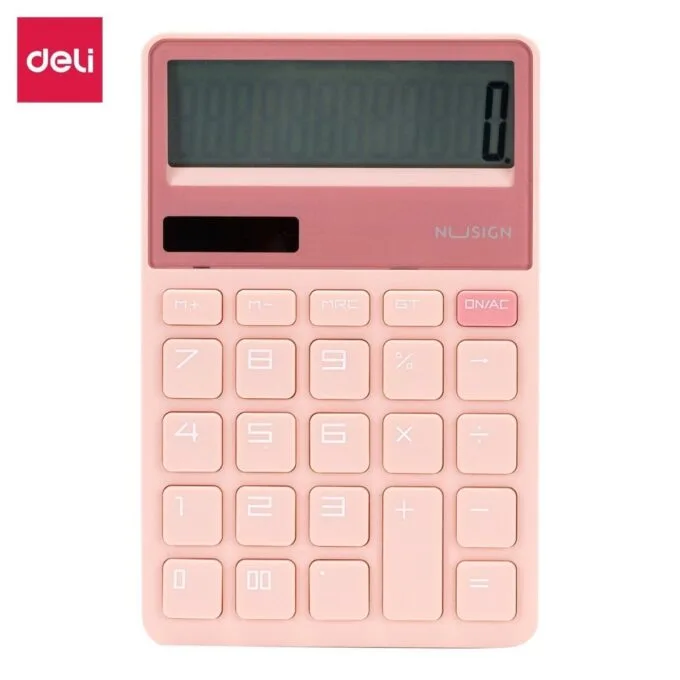 DELI NUSIGN CALCULATOR 12-DIGIT - PINK — image 1