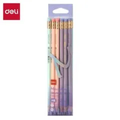 DELI MACARON GRAPHITE PENCIL HB HEXAGONAL BARREL W/ERASER (BOX OF 12 PCS)