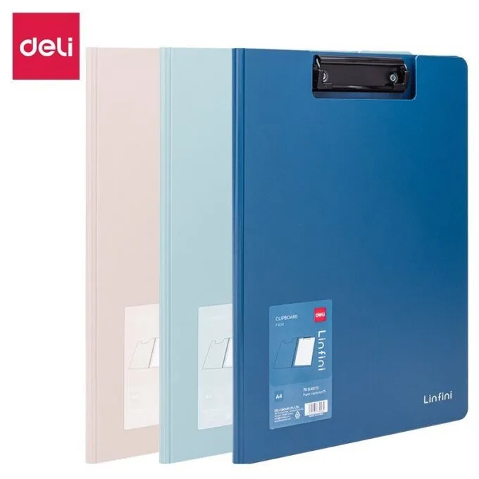 DELI LINFINI PP CLIPBOARD A4 VERTICAL 3C ASSORTED — image 1