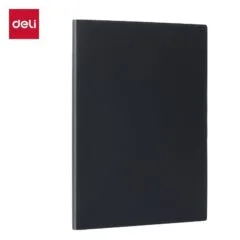 DELI BLACK LEATHER COVER RULED NOTEBOOK A5 100 SHEETS 70 GSM