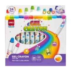 DELI GEL CRAYONS 24 COLOURS